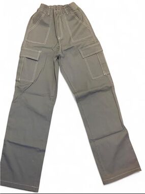 Gray Cargo Work Pants - Utility Pocket